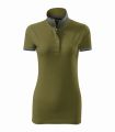 257_a3 zieleń awokado koszulka polo damska króki rękaw kontrastowe paski Collar up  257.webp