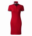 271_71 czerwona sukienka damska krótki rękaw kontrastowe paski Dress up 271.webp