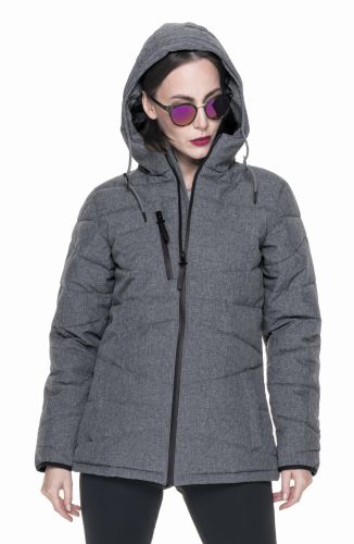 Kurtka damska jesienno-zimowa LADIES' STITCH 55553 Crimson Cut szary melanż.jpg