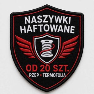 Naszywka haftowana herb z logo firmy, jednostki, osp, psp, straż- od 20 szt.