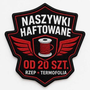 Naszywka haftowana dowolny kształt z logo firmy - od 20 szt.  