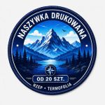 Naszywka drukowana okrągła z haftowaną ramką z dowolną grafiką full kolor