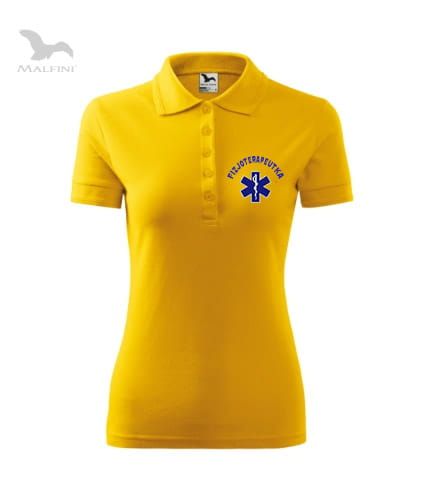 Koszulka polo dla fizjoterapeutki zółta