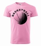 T-shirt męski sportowy z nadrukiem BASKETBALL piłka koszykówka 005