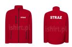 Kurtka męska czerwona softshell dla straży pożarnej haft straż