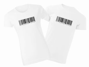 Koszulki dla zakochanych I LOVE YOU kod kreskowy