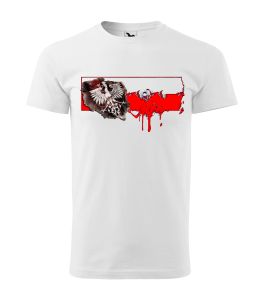 Koszulka patriotyczna męska Godło i Przestrzelona flaga