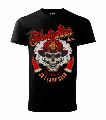 koszulka męska dla strażaka hell was full kolorowe na czarne.jpg