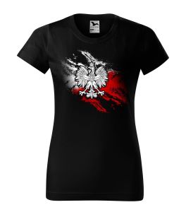 Koszulka patriotyczna damska Flaga POLSKA i Godło