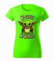 baby yoda no coffee no workee Koszulka damska zielone jabłko.jpg