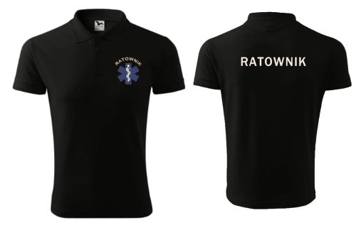 Polo męskie ratownik przód plus tył ishirt pl czarny.jpg