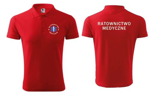 Polo męskie ratownictwo medyczne przód plus tył ishirt pl czerwone.jpg