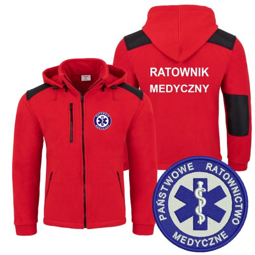 Polar męski z kapturem czerwony JHK ratownik medyczny.jpg