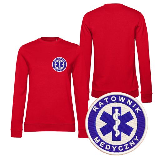 WW02W bluza damska RATOWNIK MEDYCZNY czerwona przod GLOWNE.jpg