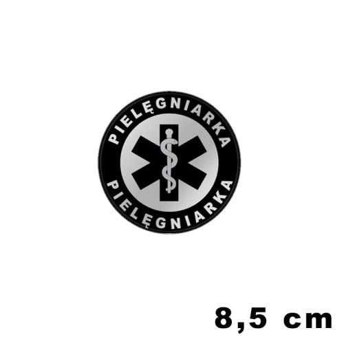 Pielęgniarka naszywka okrągła odblaskowa emblemat ishirt pl 8,5 cm.jpg