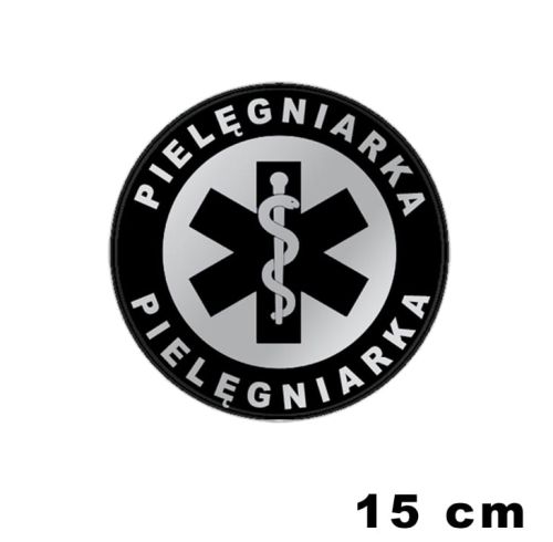 Pielęgniarka naszywka okrągła odblaskowa emblemat ishirt pl 15 cm.jpg