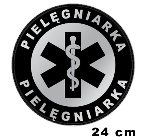 Pielęgniarka naszywka okrągła odblaskowa emblemat ishirt pl 24 cm.jpg