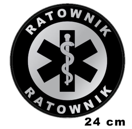 Ratownik naszywka okrągła odblaskowa emblemat ishirt pl 24 cm.jpg