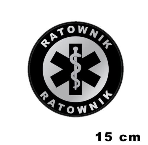 Ratownik naszywka okrągła odblaskowa emblemat ishirt pl 15 cm.jpg