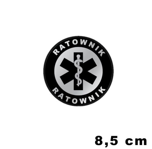 Ratownik naszywka okrągła odblaskowa emblemat ishirt pl 8,5 cm.jpg