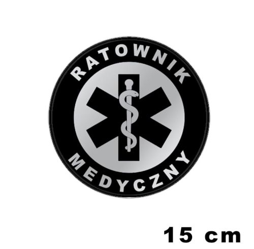 Ratownik medyczny  naszywka okrągła odblaskowa emblemat ishirt pl 15 cm.jpg