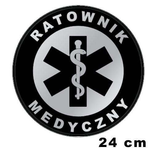 Ratownik medyczny  naszywka okrągła odblaskowa emblemat ishirt pl 24 cm.jpg