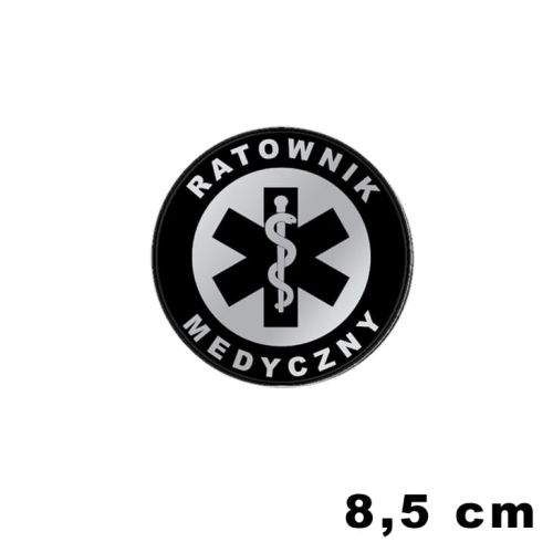 Ratownik medyczny  naszywka okrągła odblaskowa emblemat ishirt pl 8,5 cm.jpg