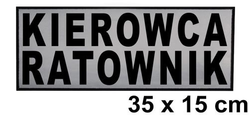 Kierowca ratownik naszywka odblaskowa emblemat 35x15 ishirt pl.jpg