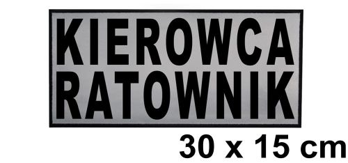 Kierowca ratownik naszywka odblaskowa emblemat 30x15 ishirt pl.jpg