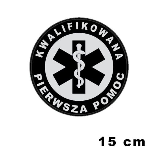 Kwalifikowana Pierwsza Pomoc naszywka odblaskowa emblemat ishirt pl rozmiary 15cm.jpg