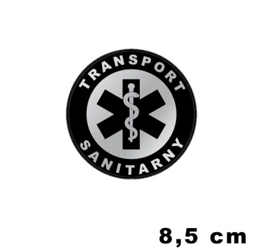 Transport sanitarny naszywka okrągła odblaskowa emblemat ishirt pl rozmiary 8,5cm.jpg
