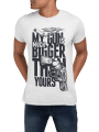 koszulka męska my gun is bigger biała.png