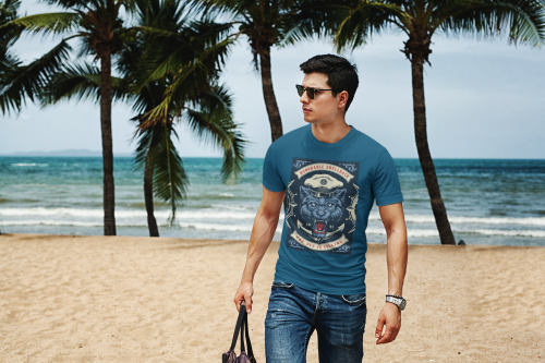 T-shirt męski na rejs wilk morski denim.png