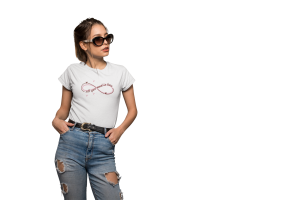 T-shirt damski biały prezent walentynki - nieskończoność .