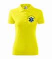 Koszulka polo damska dowolny napis z tłem cytrynowy.jpg