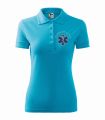 Koszulka polo damska dowolny napis z tłem turkus.jpg