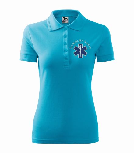 Koszulka polo damska dowolny napis z tłem dowolny napis podwójny.jpg