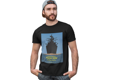 Koszulka tshirt męska Chwała Ukrainie no war in Ukraina statek.png
