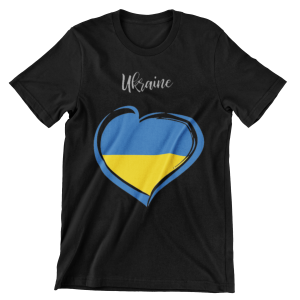 Koszulka męska solidarni z Ukrainą serce Ukraina
