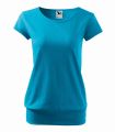 120_44 turkusowa koszulka damska ze ściągaczem krótki rękaw Malfini 120.webp