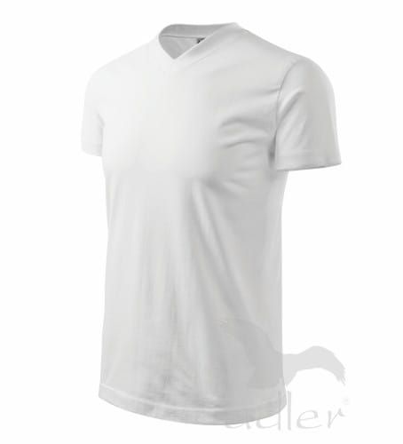 111_12 ciemnoszary melanż koszulka unisex V-neck krótki rękaw.webp